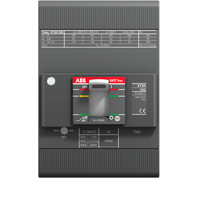 ABB XT3S 250 TMD 250-2500 3p F F, manufacturer catalog image
