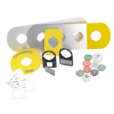 ABB Legend plate for potentiometer, 29,6x44,5mm, scale, manufacturer catalog image