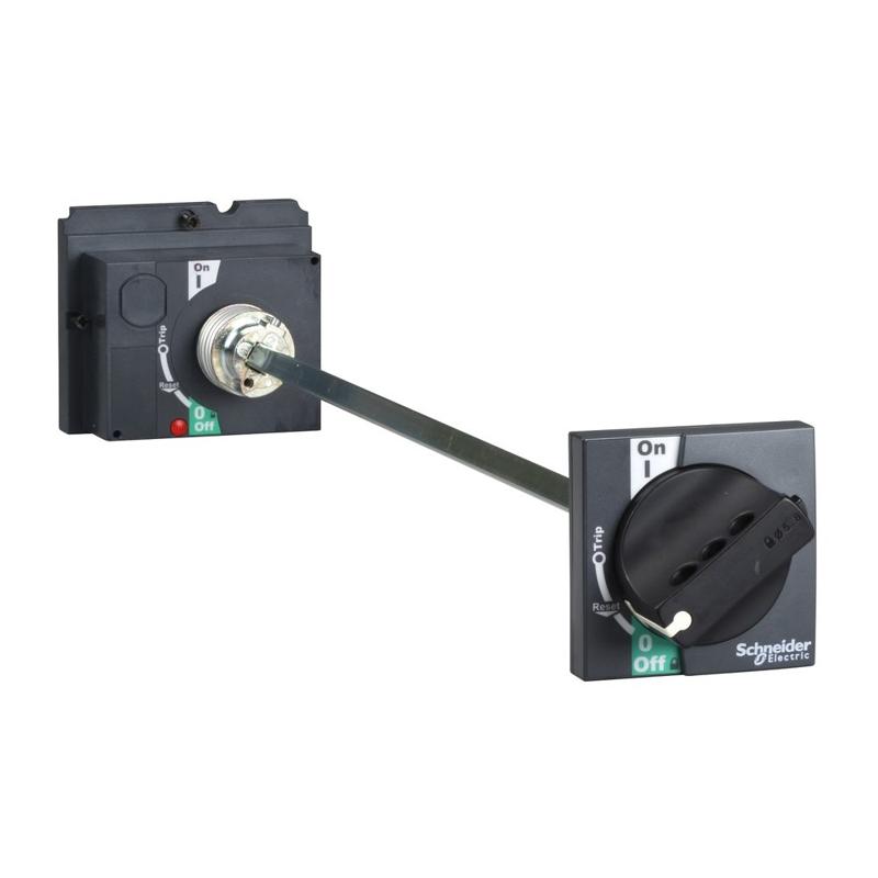 Schneider Electric extended rotary handle, ComPact NSX 100/160/250, black handle, shaft length 185 to 600 mm, IP55, manufacturer catalog image