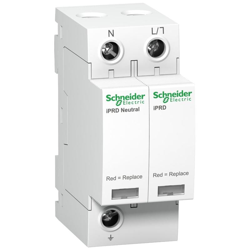 Schneider Electric iPRD8r modular surge arrester - 1P + N - 350V - with remote transfert, manufacturer catalog image