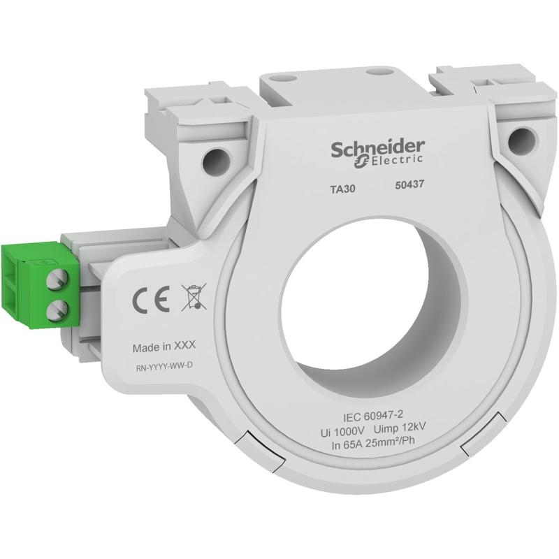 Schneider Electric closed toroid A type, for Vigirex and Vigilhom, TA30, inner diameter 30 mm, rated current 65 A, manufacturer catalog image