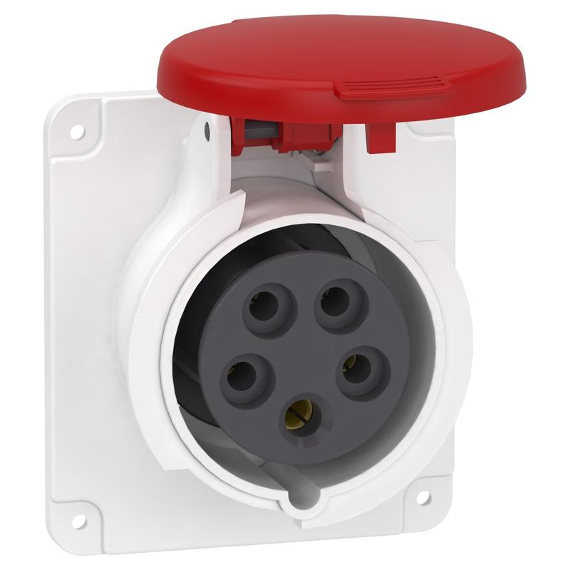Schneider Electric PratiKa socket - screw - straight - 16A - 3P + N + E - 380...415 V AC - panel, manufacturer catalog image
