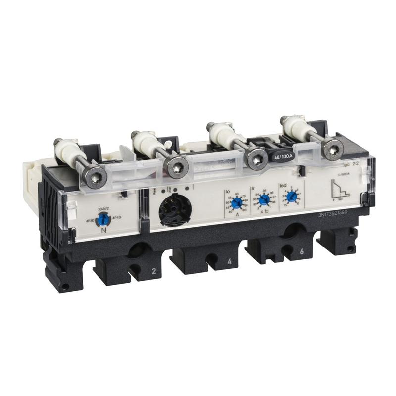 Schneider Electric trip unit MicroLogic 2.2 for ComPact NSX 250 circuit breakers, electronic, rating 250A, 4 poles 4d, manufacturer catalog image