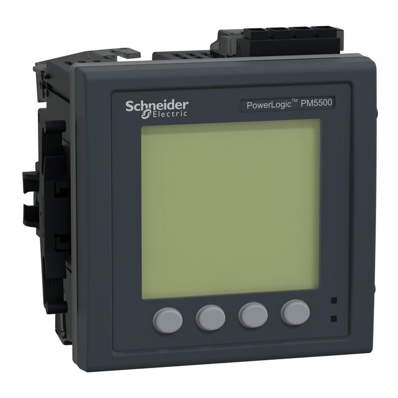 Schneider Electric power meter PowerLogic PM5560, 2 ethernet, up to 63th Harmonic, 1,1MB 4DI/2DO 52 alarms, manufacturer catalog image