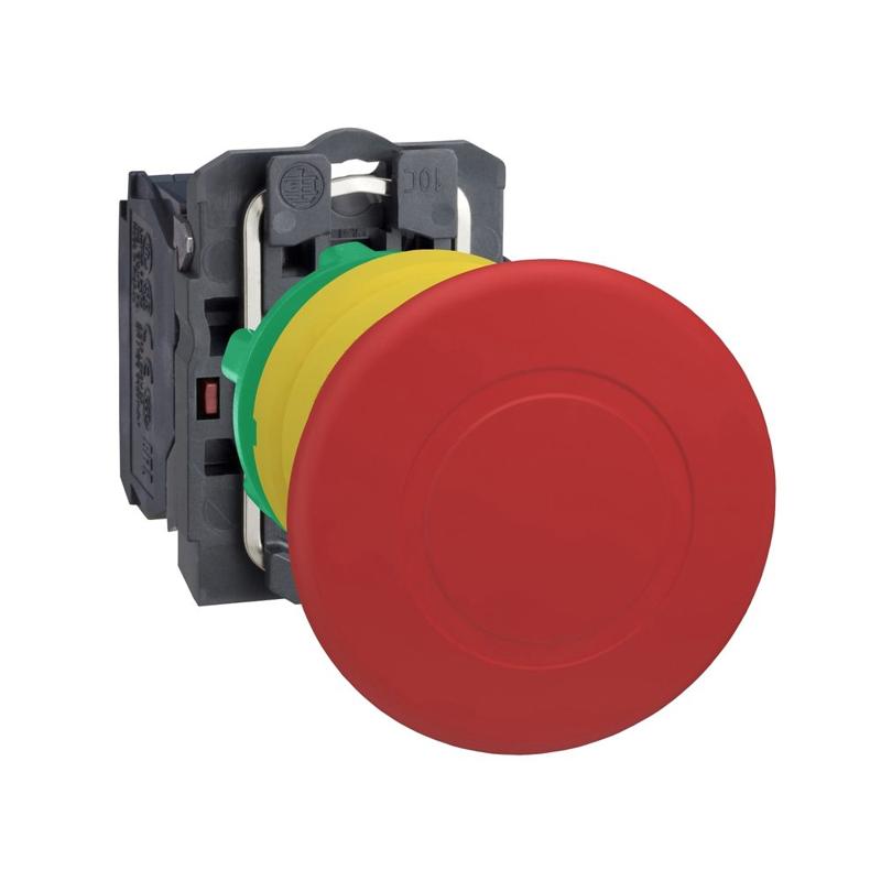 Schneider Electric red Ø40 Emergency stop, switching off Ø22 latching push-pull 1NC, manufacturer catalog image