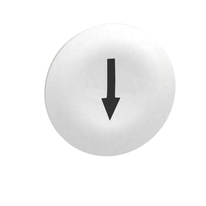 Schneider Electric white cap marked arrow for rectangular multiple-headed pushbutton Ø22, manufacturer catalog image