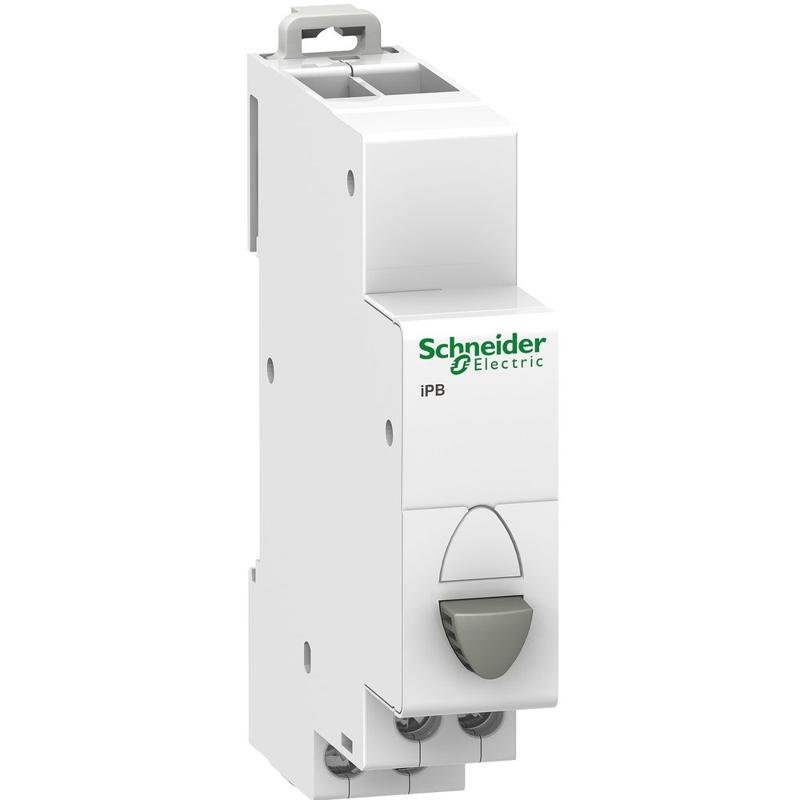 Schneider Electric Acti9 iPB 1NO single push button grey, manufacturer catalog image