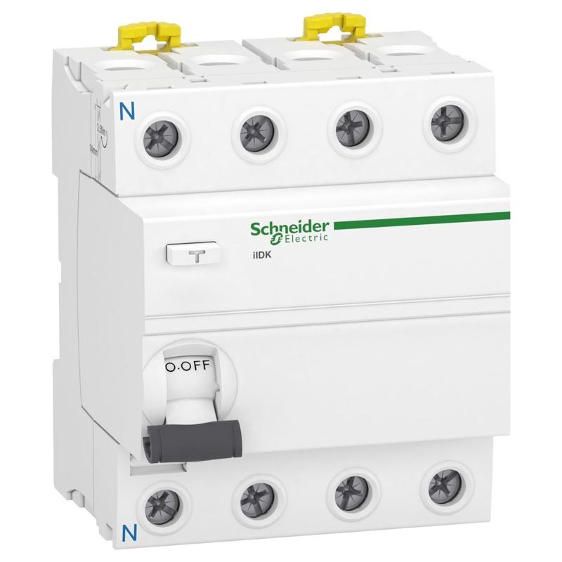 Schneider Electric Acti 9 iID K - residual current circuit breaker - 4P - 25A - 300mA - type AC, manufacturer catalog image