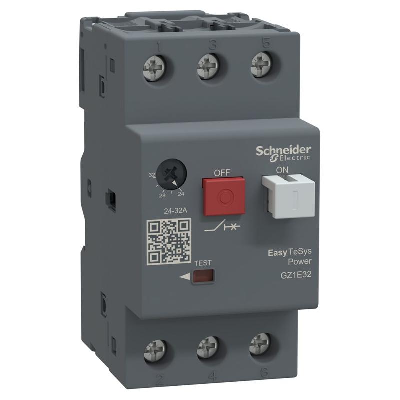 Schneider Electric motor circuit breaker GZ1 - 3 poles 3d - 24..32A - thermomagnetic trip unit, manufacturer catalog image