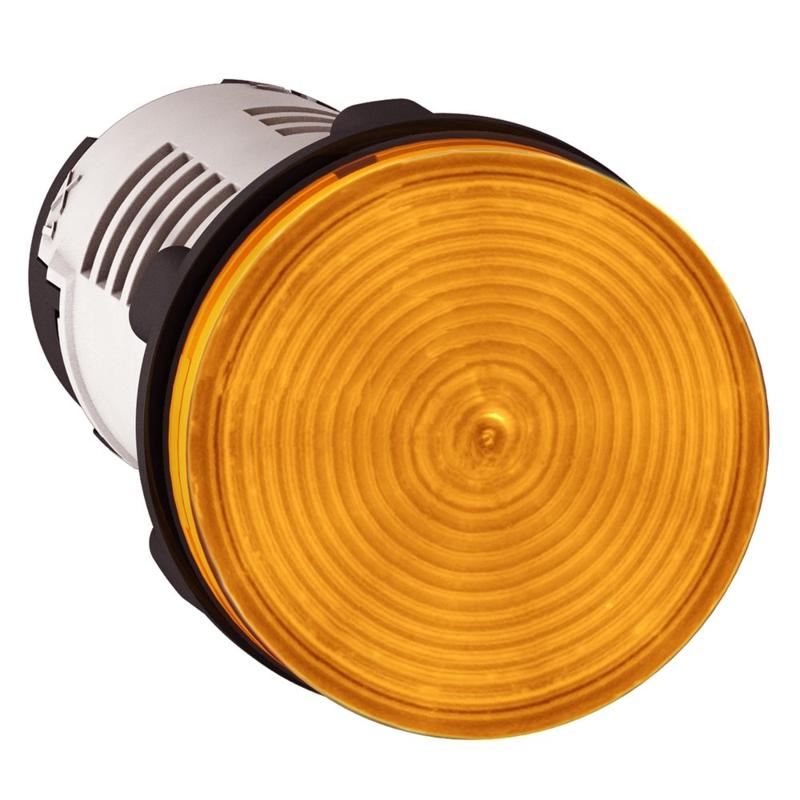 Schneider Electric Monolithic pilot light, plastic, orange, Ø22, integral LED, 230…240 V AC, manufacturer catalog image