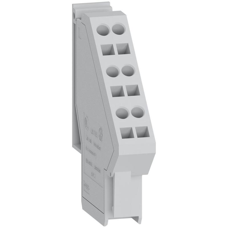 Schneider Electric 3 wires terminal block, Masterpact MTZ1/2/3, fixed, spare part, 1 part, manufacturer catalog image