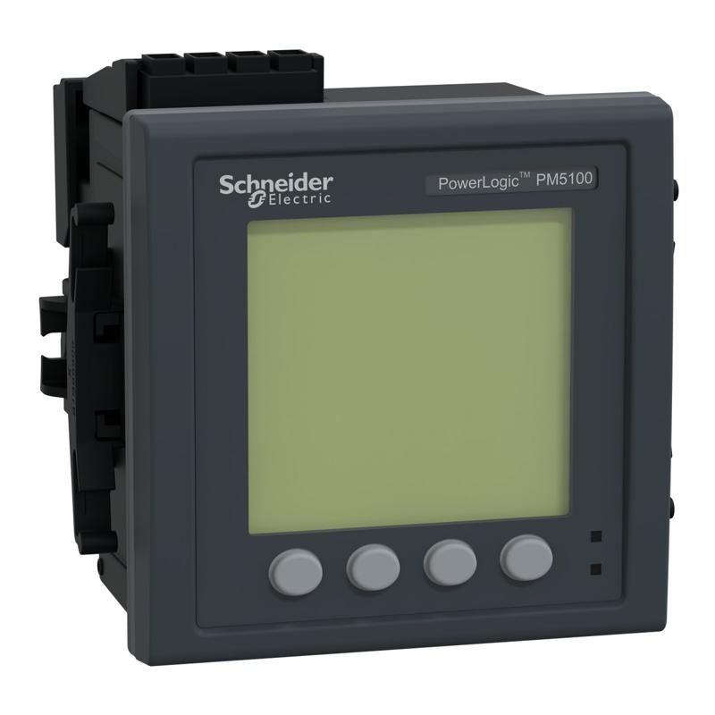 Schneider Electric power meter PowerLogic PM5110, modbus, up to 15th Harmonic, 1DO 33 alarms, manufacturer catalog image