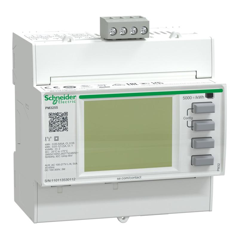 Schneider Electric PM3255 power meter - 2 digital I - 2 digital O - RS485, manufacturer catalog image