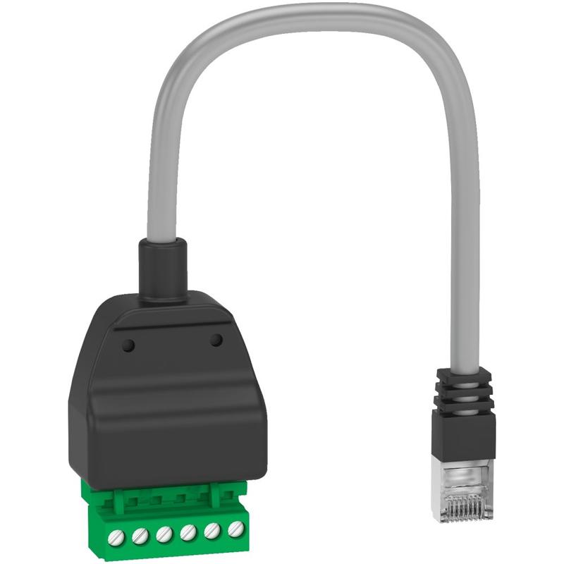 Schneider Electric RJ45 to open connector modbus adaptor, manufacturer catalog image