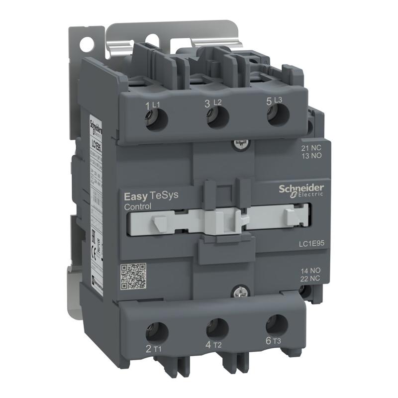 Schneider Electric Easy TeSys contactor 3P(3 NO) - AC-3 - <= 440 V 95A - 220 V AC coil, manufacturer catalog image