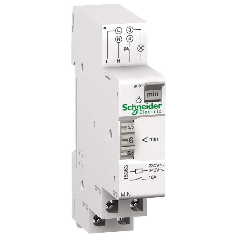 Schneider Electric Acti9 - MIN - electromechanical timer - adjustable from 1 to 7 minutes, manufacturer catalog image