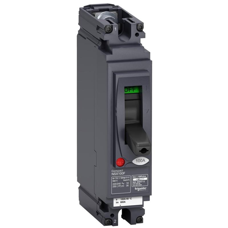 Schneider Electric circuit breaker Compact NSX100F - TMD - 63 A - 1 pole 1d, manufacturer catalog image