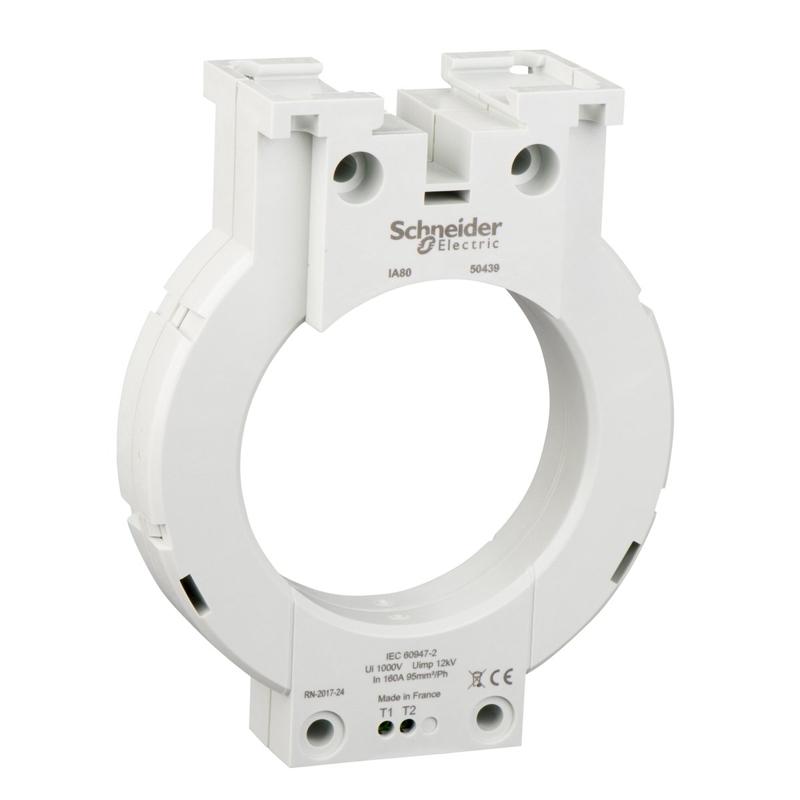 Schneider Electric closed toroid A type, for Vigirex and Vigilhom, IA80, inner diameter 80 mm, rated current 160 A, manufacturer catalog image