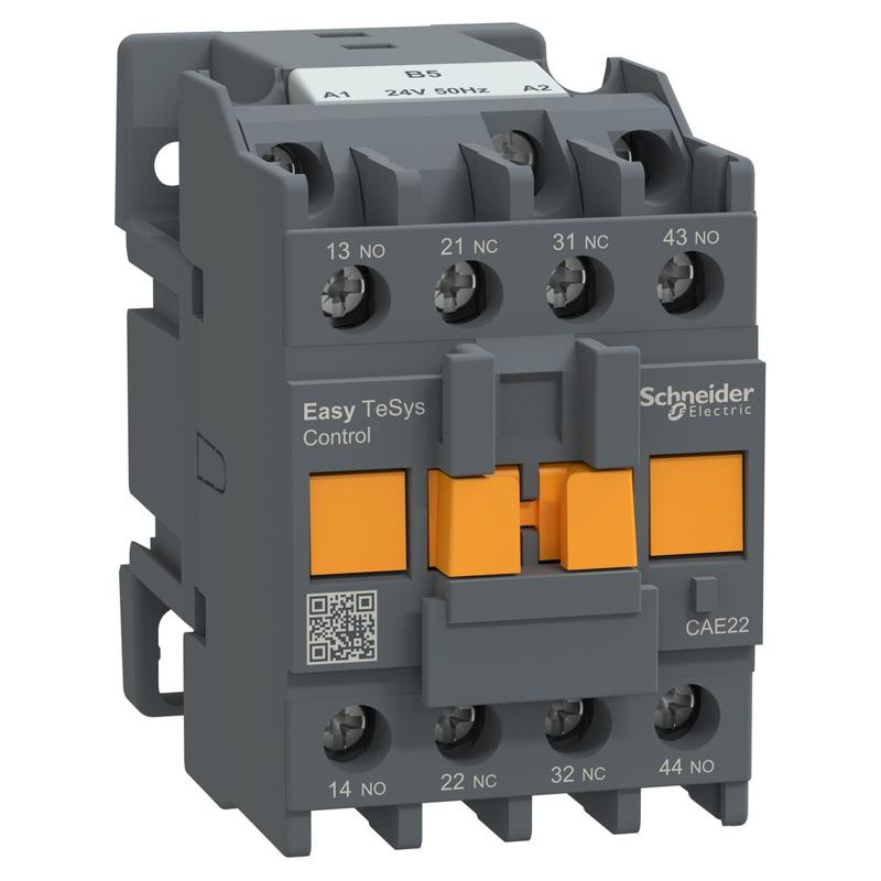 Schneider Electric EasyPact TVS control relay - 2 NO + 2 NC <= 690 V - 24 VAC, manufacturer catalog image