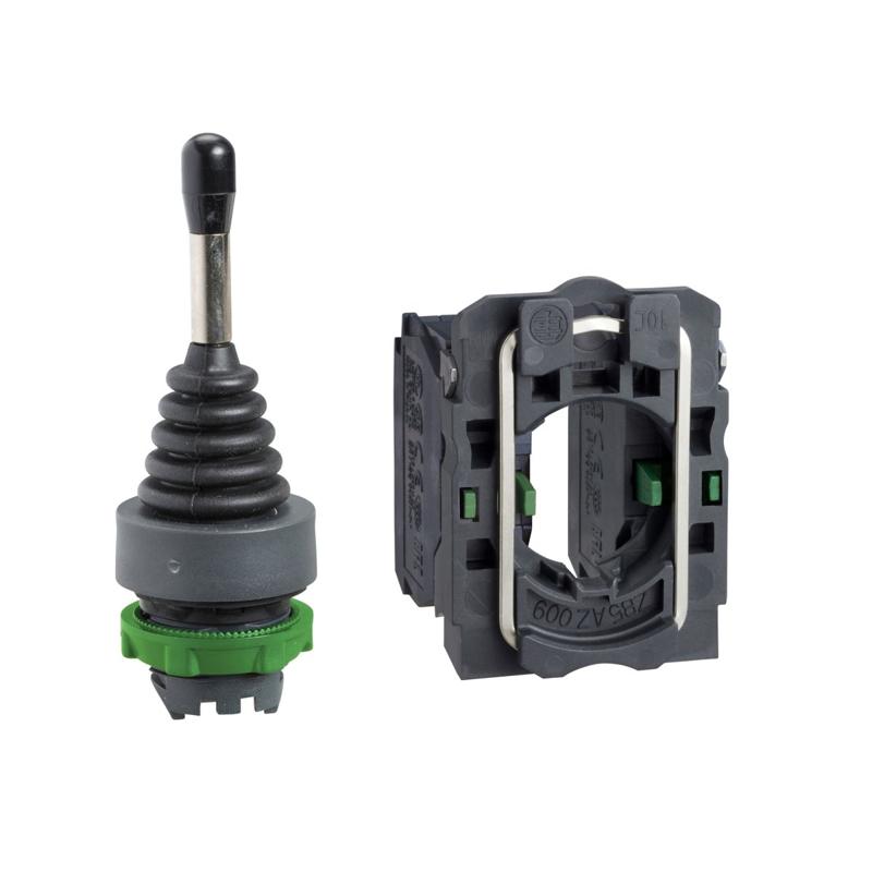 Schneider Electric joystick controller Ø22 2-direction stay put 1NO per direction, manufacturer catalog image