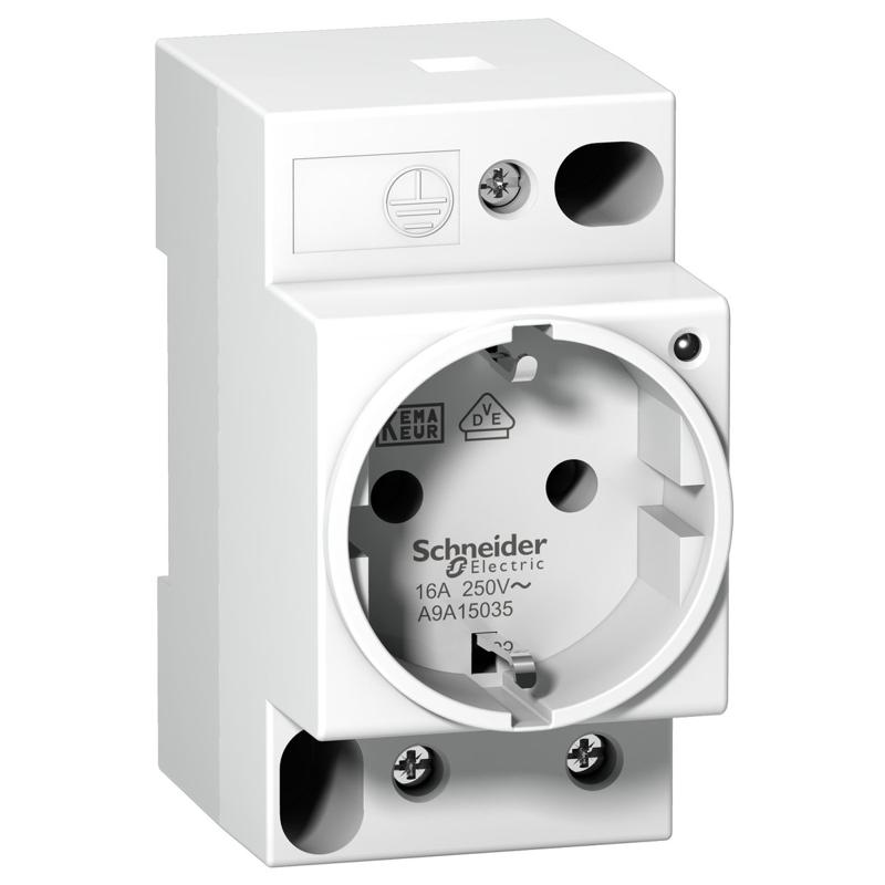 Schneider Electric DIN socket iPC-2P+E -16A-250VAC- VDE 0620 -german std-with volt.pres.indic.light, manufacturer catalog image