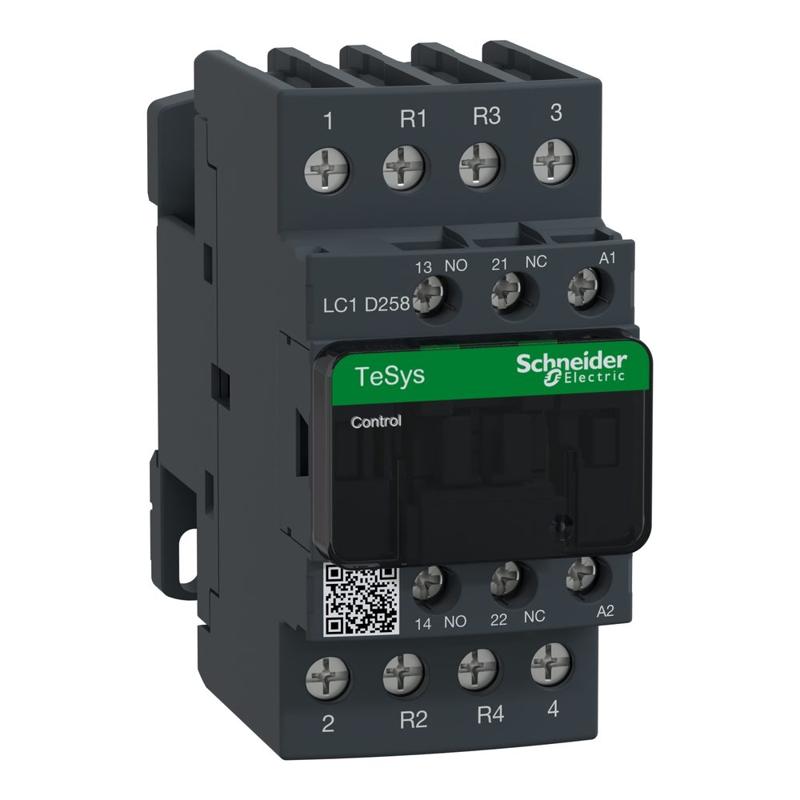 Schneider Electric TeSys D contactor - 4P(2 NO + 2 NC) - AC-1 - <= 440 V 40 A - 220 V AC coil, manufacturer catalog image