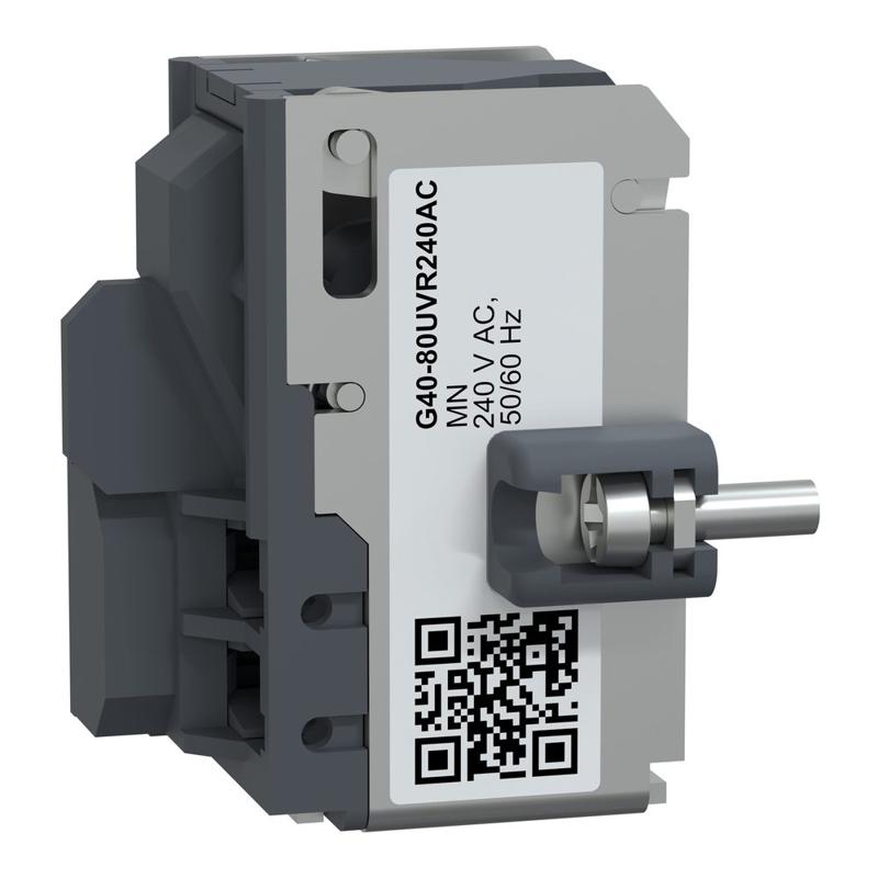 Schneider Electric MN undervoltage release, GoPact MCCB 400/800, 240VAC 50/60Hz, manufacturer catalog image
