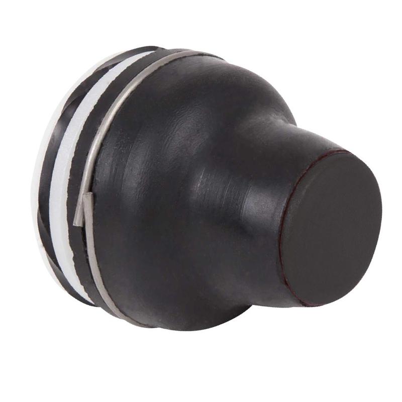 Schneider Electric Harmony XAC, Push button head, plastic, black, booted, operating travel 4 mm, -25…+ 70 °C, manufacturer catalog image