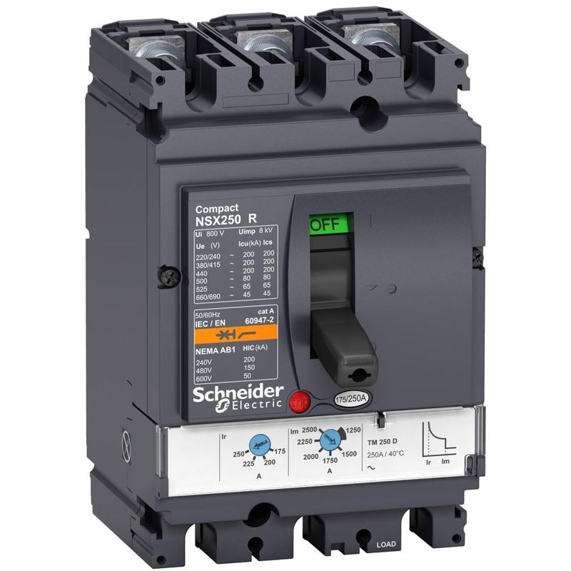 Schneider Electric circuit breaker Compact NSX100R - TMD - 40 A - 3 poles 3d, manufacturer catalog image