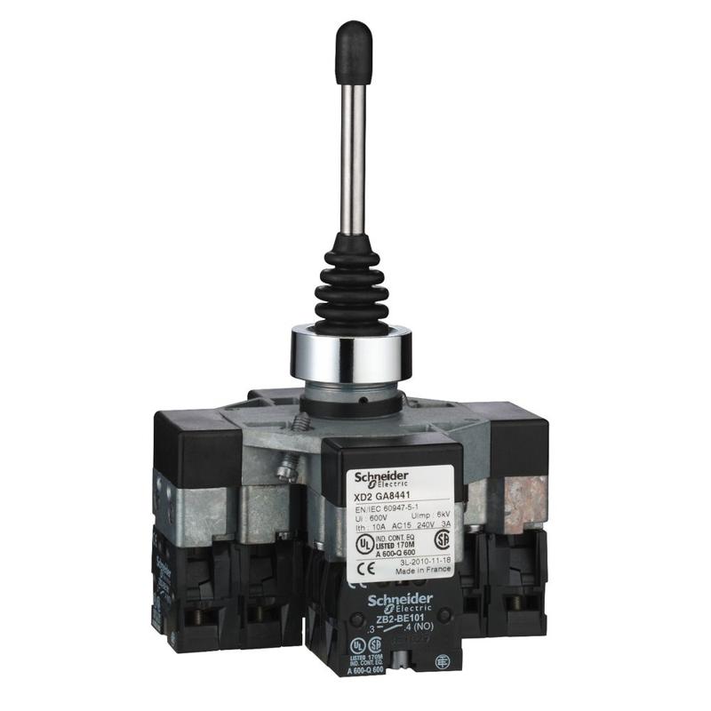 Schneider Electric joystick controller Ø22 4-directions 2NO per direction, manufacturer catalog image