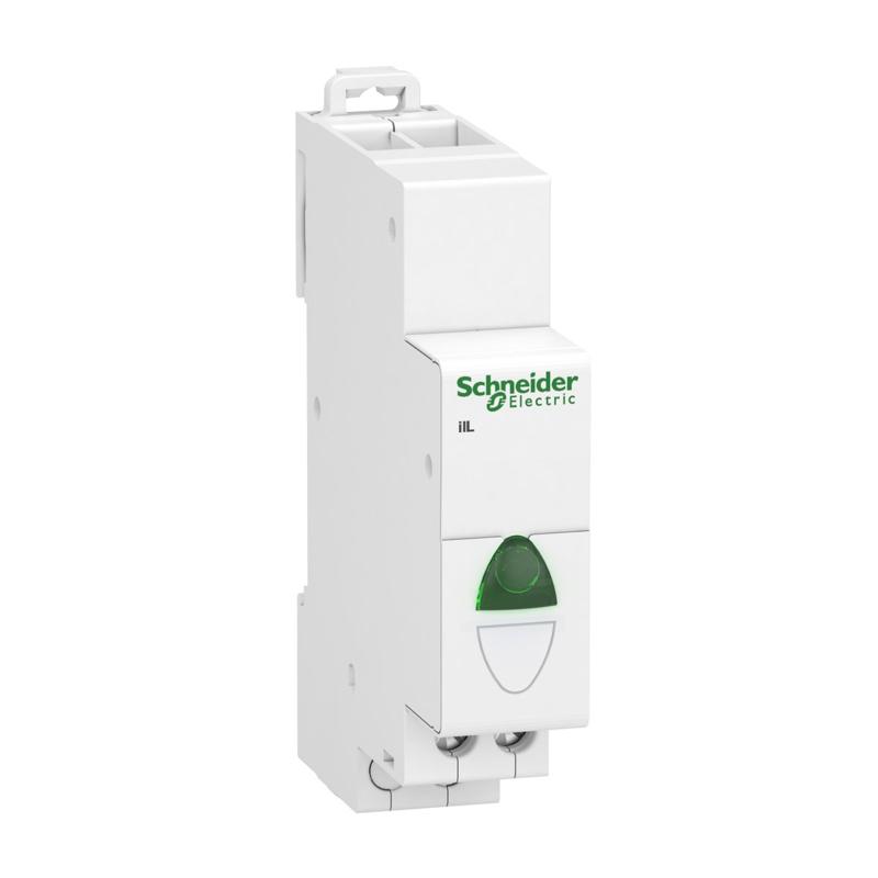 Schneider Electric Acti9 iIL single indicator light - Green - 110-230 Vac, manufacturer catalog image
