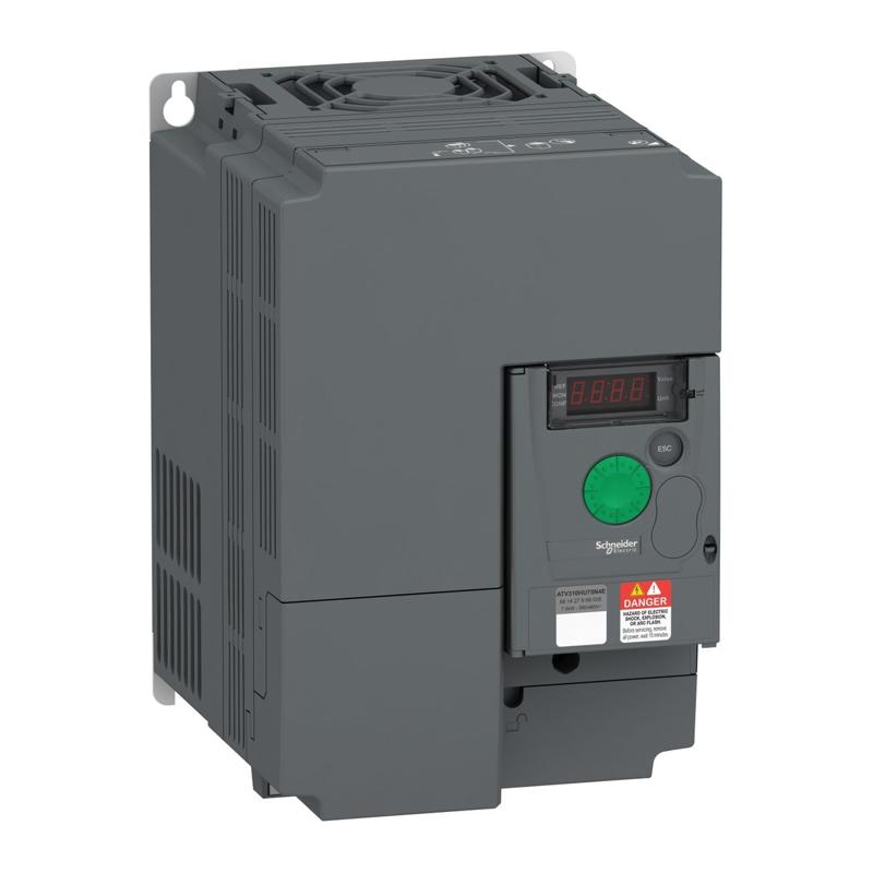 Schneider Electric variable speed drive, Easy Altivar 310, heavy duty, 7.5kW, 10hp, normal duty, 11kW, 15hp, 380 to 460V, without EMC, manufacturer catalog image