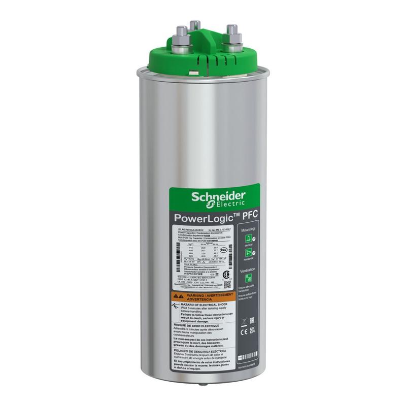 Schneider Electric heavy duty PowerLogic PFC Capacitor, 40/48 kvar - 525 V - 50/60Hz, manufacturer catalog image
