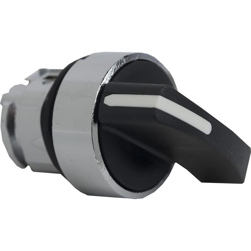 Schneider Electric black selector switch head Ø22 2-position stay put, manufacturer catalog image