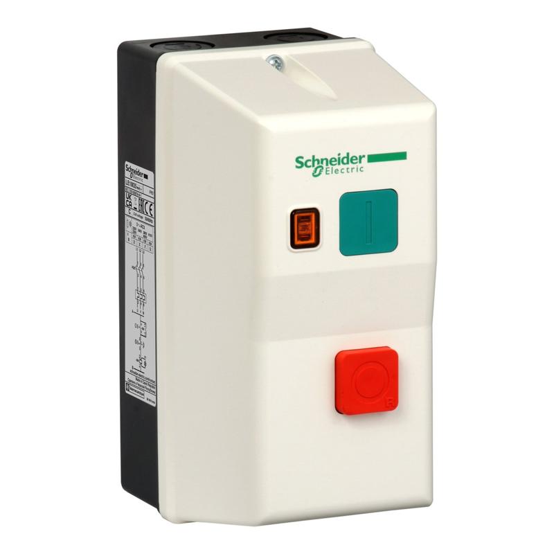 Schneider Electric TeSys LE - enclosed DOL starter - 8...11.5 A - 380 V AC coil, manufacturer catalog image