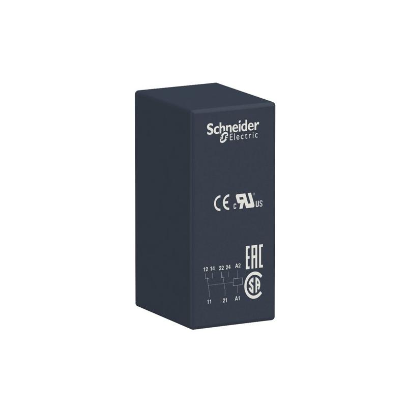 Schneider Electric Harmony, Interface plug-in relay, 8 A, 2 CO, 24 V DC, manufacturer catalog image