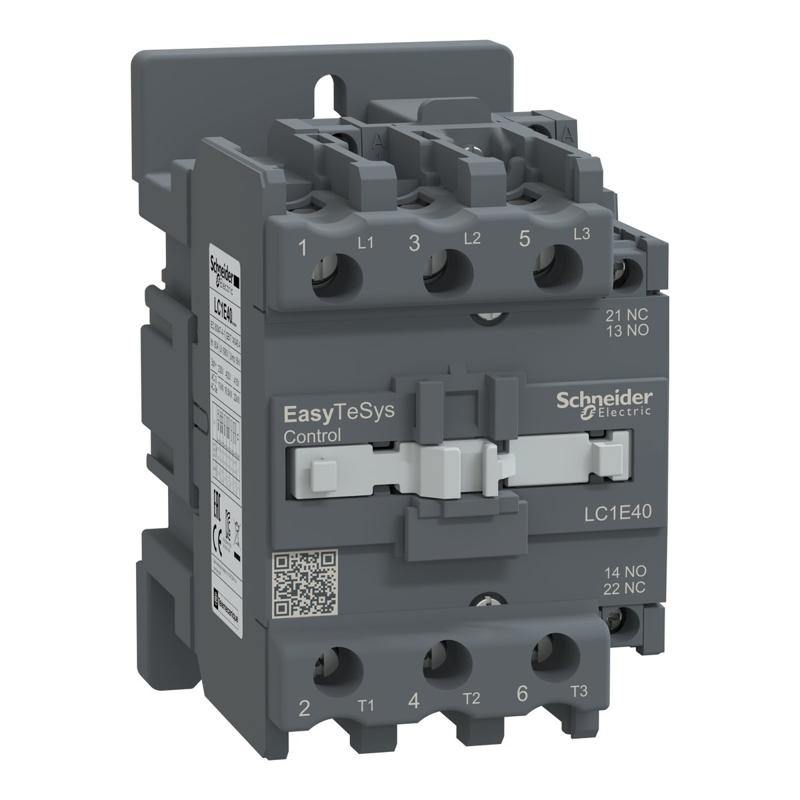 Schneider Electric Easy TeSys contactor 3P(3 NO) - AC-3 - <= 440 V 40A - 220 V AC coil, manufacturer catalog image