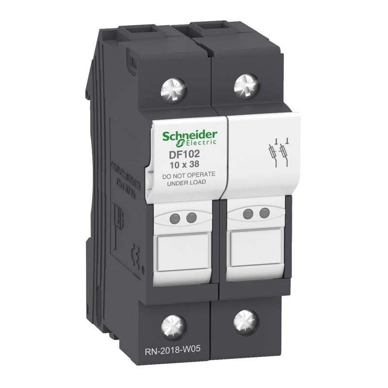 Schneider Electric Fuse carrier TeSys DF, 2P 32A, fuse size 10x38 mm, manufacturer catalog image