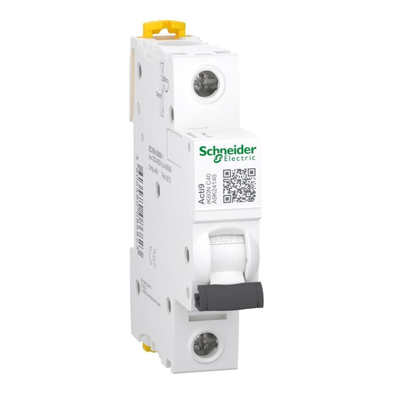 Schneider Electric miniature circuit breaker - iK60N - 1P - 40 A - C curve, manufacturer catalog image