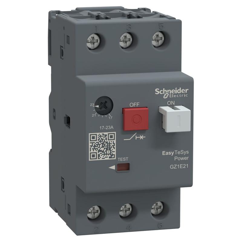 Schneider Electric motor circuit breaker GZ1 - 3 poles 3d - 17..23A - thermomagnetic trip unit, manufacturer catalog image