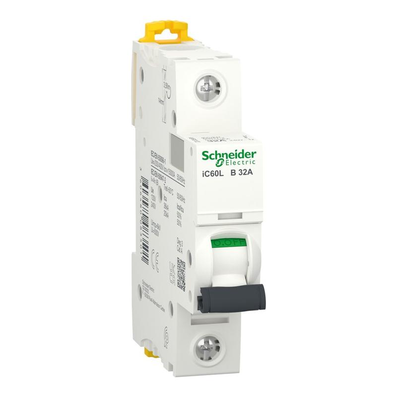 Schneider Electric iC60L - miniature circuit breaker - 1P - 32A - B curve, manufacturer catalog image