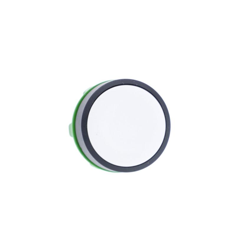 Schneider Electric white flush pushbutton head Ø22 spring return unmarked, manufacturer catalog image