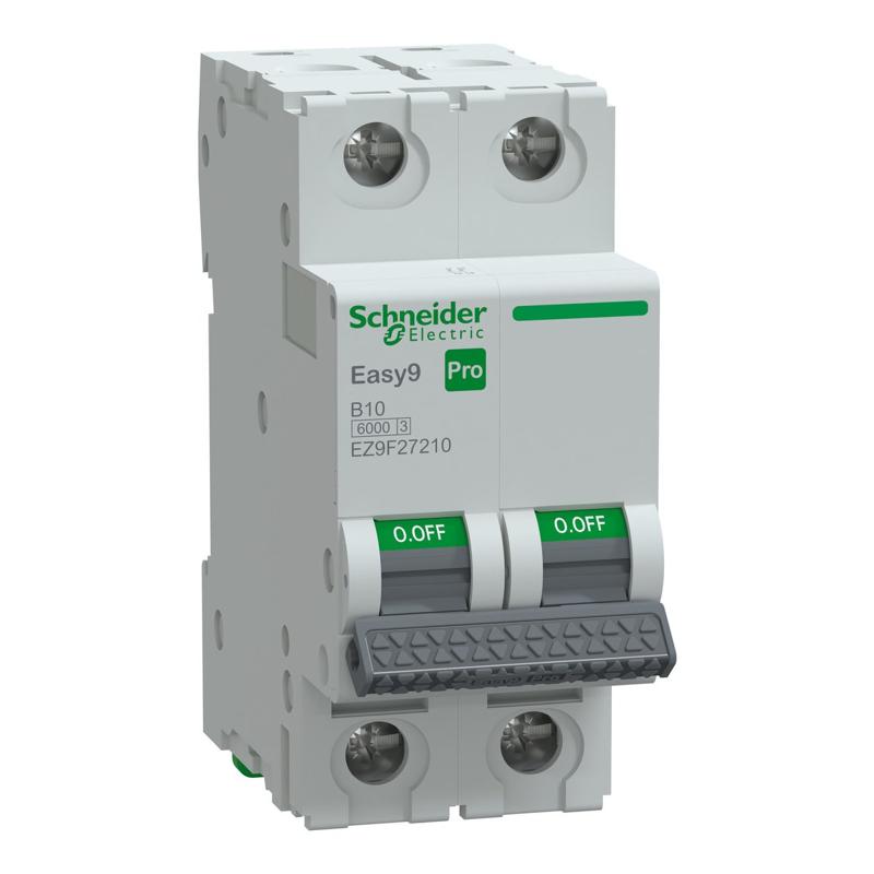 Schneider Electric Miniature Circuit Breaker(MCB), Easy9 Pro, 2P, 10A, B curve, 6000A(IEC/EN 60898-1), manufacturer catalog image