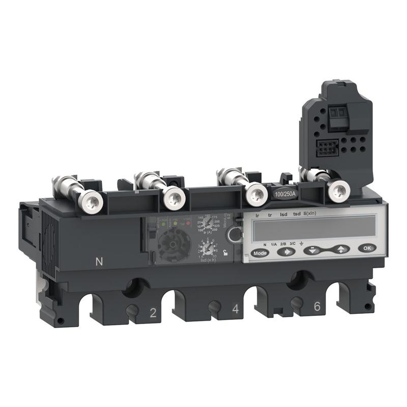 Schneider Electric Trip unit MicroLogic 5.2 E for ComPacT NSX 160/250 circuit breakers, electronic, rating 160A, 4 poles 4d, manufacturer catalog image