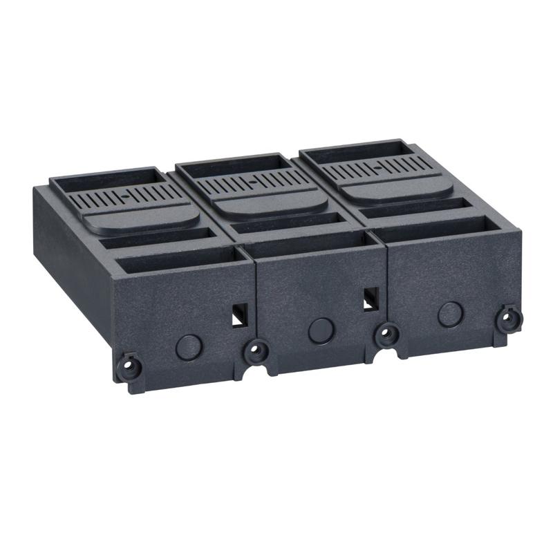 Schneider Electric short terminal shield, Compact NSX, EasyPact CVS, 3 poles, pitch 45 mm, manufacturer catalog image