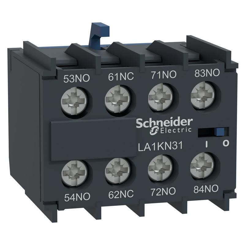 Schneider Electric TeSys K - Auxiliary contact block - 3 NO + 1 NC - screw-clamps terminals, manufacturer catalog image