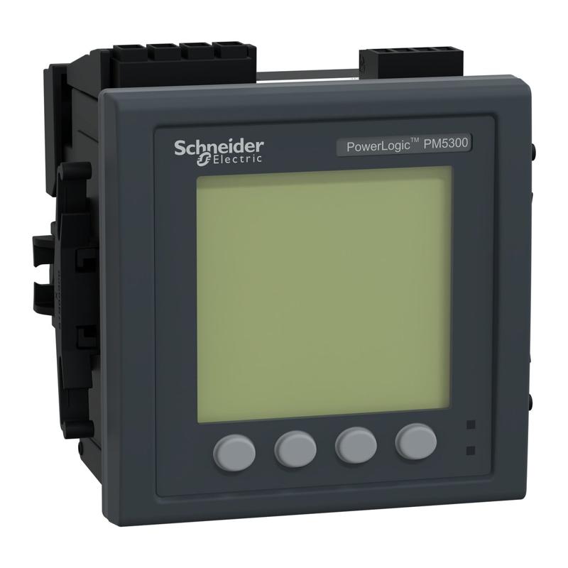 Schneider Electric power meter PowerLogic PM5340, ethernet, up to 31st Harmonic, 256KB 2DI/2DO 35 alarms, manufacturer catalog image
