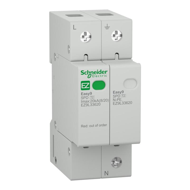 Schneider Electric Easy9 surge arrester - 1P + N - 230 V - 20000 A, manufacturer catalog image