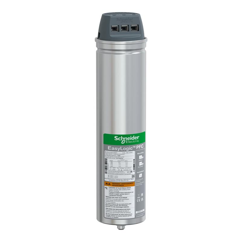 Schneider Electric EasyLogic PFC Capacitor standard duty capacitor, 12.5 kvar 440 V 50 Hz, manufacturer catalog image