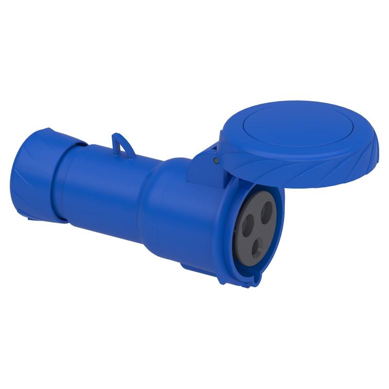 Schneider Electric PratiKa wander socket - straight - 32 A - 2P + E - 200...250 V AC - IP67, manufacturer catalog image